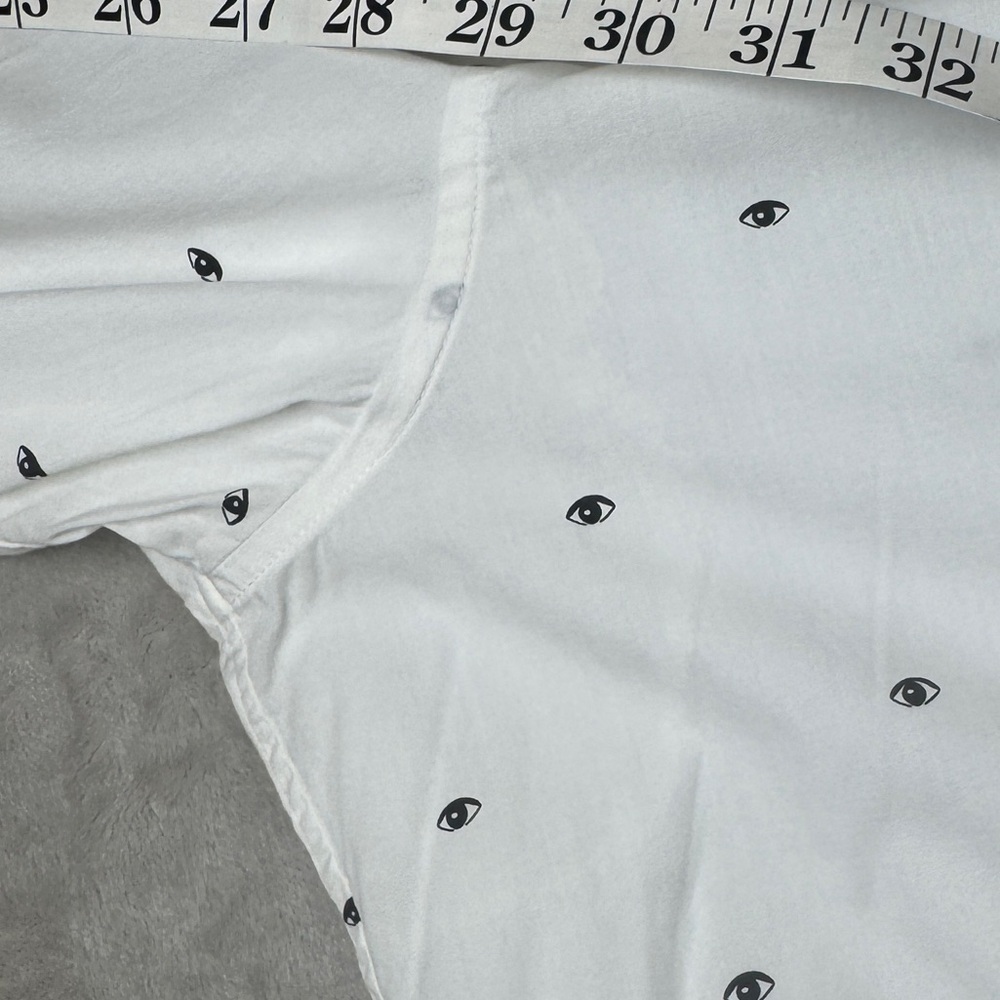 Kenzo Paris White Multi Eye Cotton Poplin Blend Slim Fit Collared Shirt 42-16.5 - Picture 4 of 16